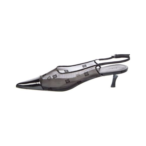 Givenchy Kitten Mesh & Patent Slingback Pump, Black - Picture 2 of 5